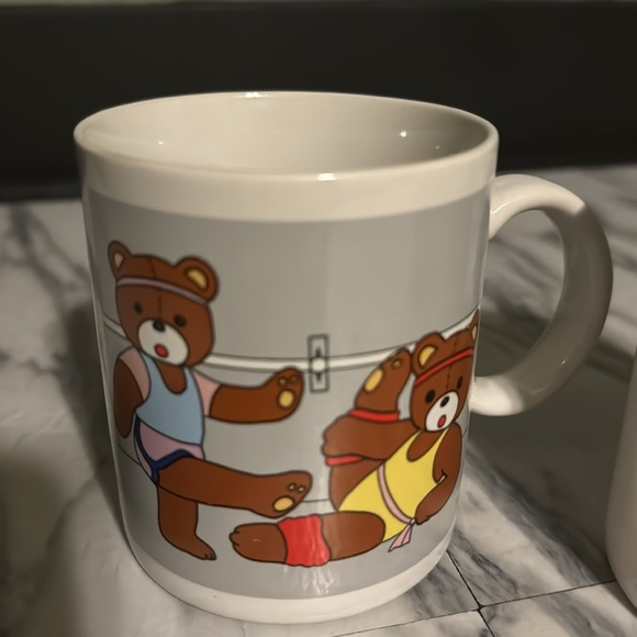 Vintage Teddy Bear Mugs JazzerSize Tea Party Sweating to the Oldies Coffee Set - Picture 3 of 6